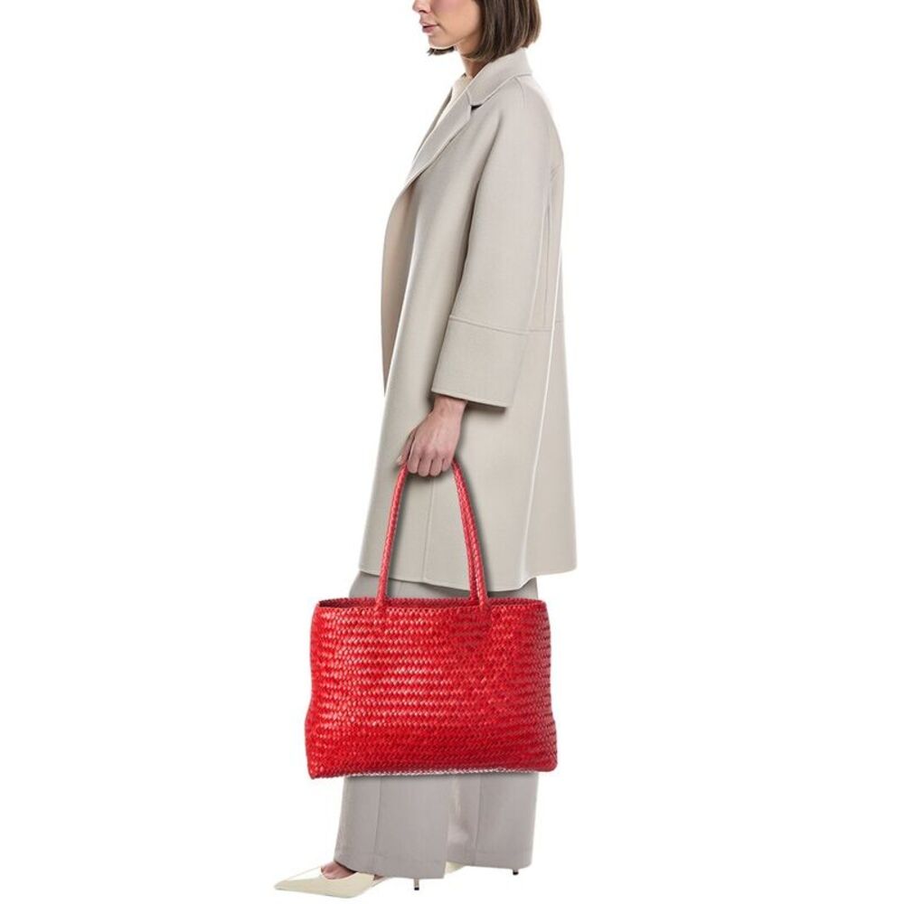 Madewell Handwoven Leather Tote, Red - Picture 4 of 4